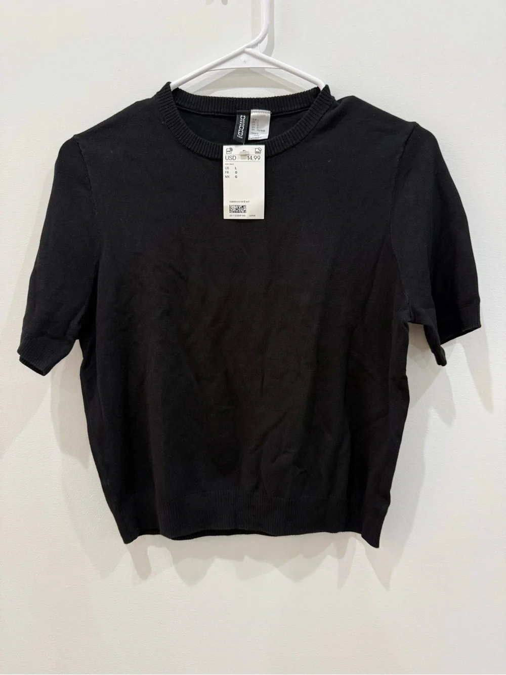 NWT H&M Black Fine Knit Top